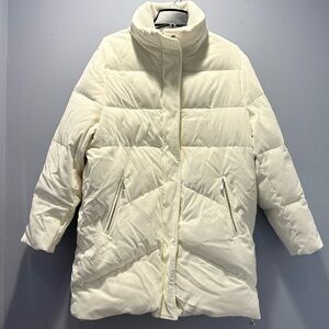 NWT Eleventy Down Filled Long Puffer Coat Ecru